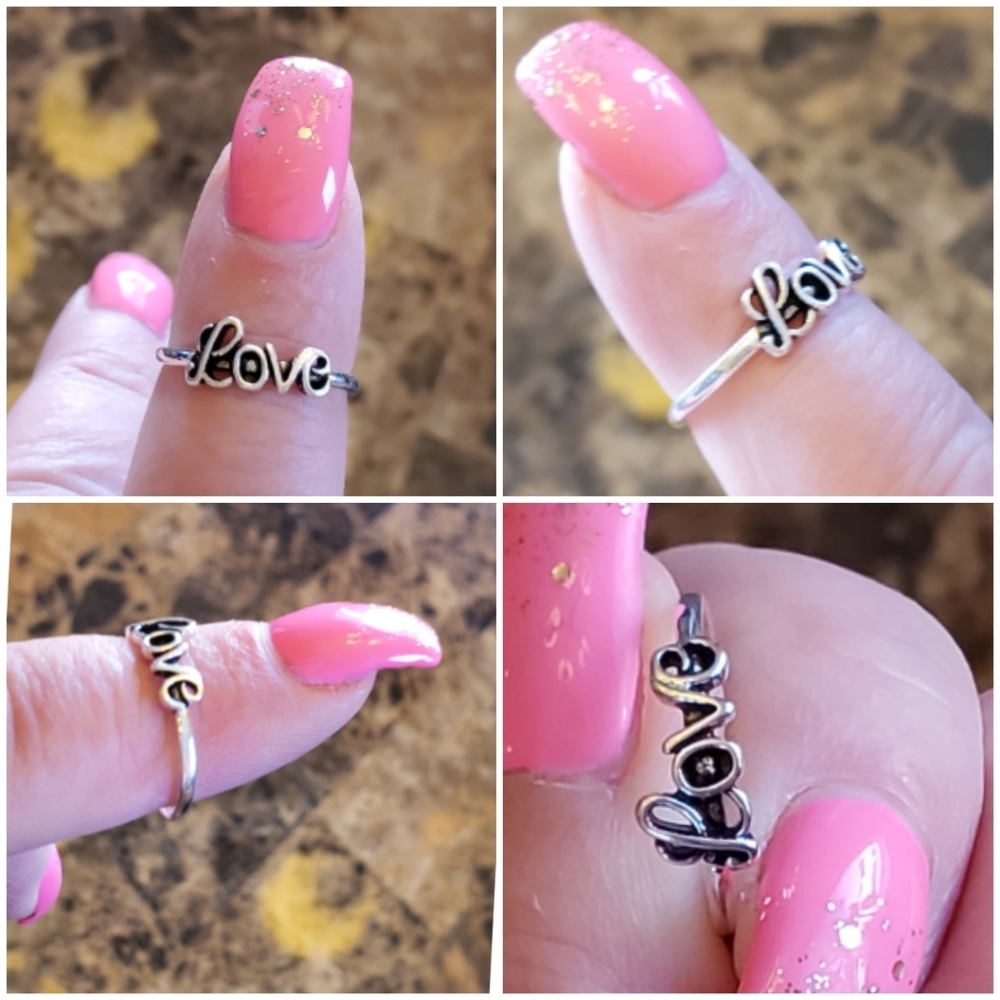 Sterling Silver LOVE Ring Size 5, 6.25 - Picture 3 of 6